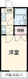 ハイム尾嵜小金井Ｂ棟 1階1Kの間取り