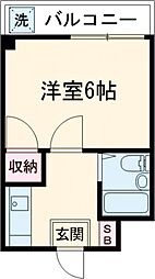 JR総武線 中野駅 徒歩9分の賃貸マンション 3階1Kの間取り