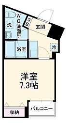 ラフィスタ横浜黄金町 2階1Kの間取り