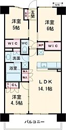 クレアホームズ町田 9階3LDKの間取り