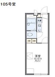 レオパレス山城 1Kの間取図画像