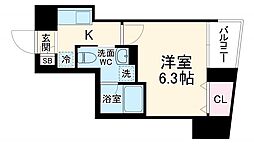 ラフィスタ横浜黄金町 7階1Kの間取り