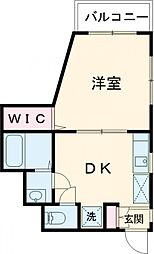 ナシオン平井 3階1DKの間取り