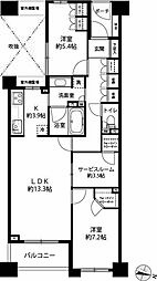 フューズ・コート175 5階2SLDKの間取り