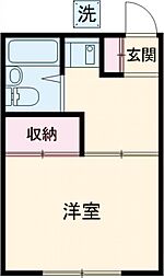 コーポ古谷 2階1Kの間取り