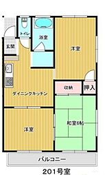 カーサ・リベルタ 2階3LDKの間取り