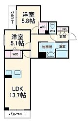間取図画像 2LDK