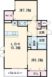 Stadt Nerima-kasugacho 2階2LDKの間取り