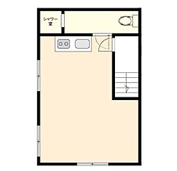 双葉アパート 2階ワンルームの間取り