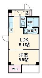 charme toit 2階1LDKの間取り
