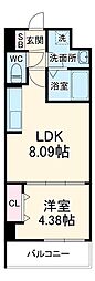 オルフェア都島 3階1LDKの間取り