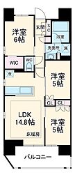 京急本線 横須賀中央駅 徒歩4分の賃貸マンション 3階2SLDKの間取り