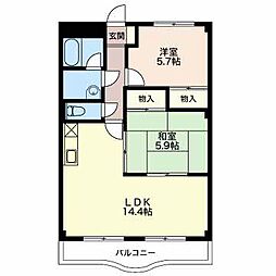 ドリームフェアリー 2階2LDKの間取り