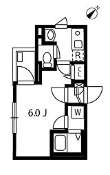 ブロッサムテラス滝野川 4階1Kの間取り