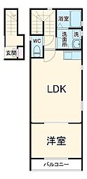ミラノサラ 2階1LDKの間取り