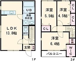 Verde Este(ヴェルデエスト) A 1階3LDKの間取り