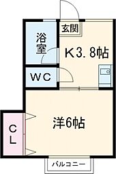 ファーストライフ大樹 1階1Kの間取り