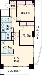イストワール 12階2LDKの間取り