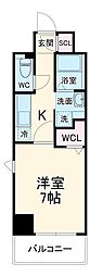 プレイズシード浅間町 9階1Kの間取り