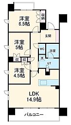 レ・ジェイド名古屋 13階3LDKの間取り