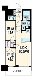 プレサンス名駅南ブリエ 4階2LDKの間取り