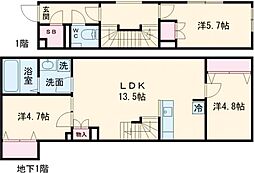 Coeur Blanc八幡山 地下1階3LDKの間取り