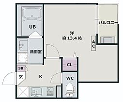 Jack shimofujisawa IV 3階1Kの間取り