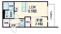 KEIAI RESIDENCE 大和田 3階1LDKの間取り