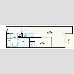 Jack odakaVI 3階1LDKの間取り