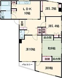 第10小野ビル 4階5LDKの間取り