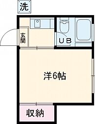 メゾンsanya 3階1Kの間取り