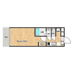 ジーメゾン川越仙波町グナーデ 1階1Kの間取り