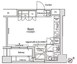東急目黒線 不動前駅 徒歩3分の賃貸マンション 14階ワンルームの間取り