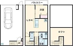 ガレージハウス　ファイブワン 1階1LDKの間取り