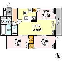 セレスティア下石神井 1階3LDKの間取り