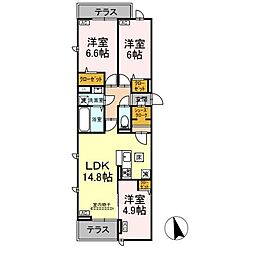 セレスティア下石神井 1階3LDKの間取り