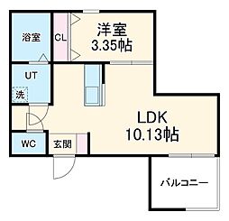 カーササクラーレ 3階1LDKの間取り