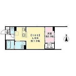 Casa Branche 1階1LDKの間取り