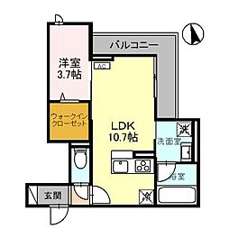 D-GLANZ宿郷 3階1LDKの間取り