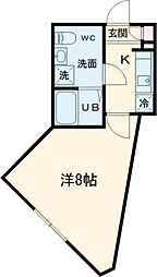 レピュア青砥レジデンス 5階1Kの間取り