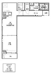 メゾンドビューラシーヌIII 2階1LDKの間取り