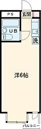 パークアヴェニュー国分寺VII 4階ワンルームの間取り