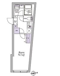 JR総武線 高円寺駅 徒歩9分の賃貸マンション 2階1Kの間取り