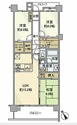 ＰＯＰＴＯＷＮウィズ千葉公園 4階3LDKの間取り