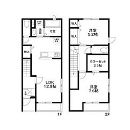 クレール 1階2LDKの間取り