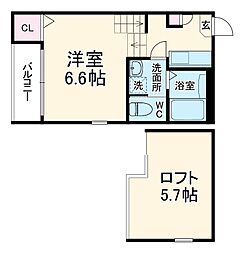 ハーモニーテラス上石川町VI 102 1階1Kの間取り