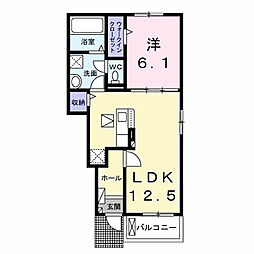 上毛電気鉄道 三俣駅 徒歩24分の賃貸アパート 1階1LDKの間取り