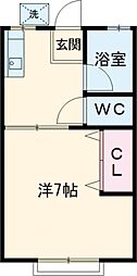 ワイエムハイツ 1階1Kの間取り