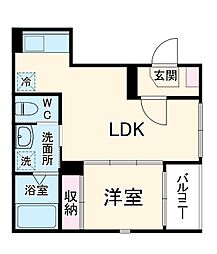 ハーモニーテラス烏森町II 3階1LDKの間取り