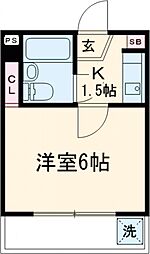 東急東横線 祐天寺駅 徒歩8分の賃貸マンション 3階1Kの間取り